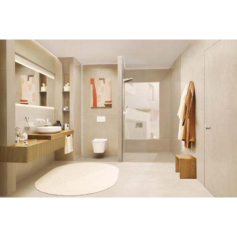 Hansgrohe Tecturis Robinet lavabo encastré - mitigeur - rond - mono-commande - bec 16.5 cm - blanc mat SW918741