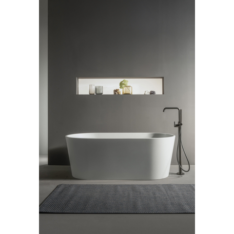 Hotbath Ace Partie apparente - mélangeur de bain - autoportant - flexible de douche - douchette - noir brossé PVD SW1117744