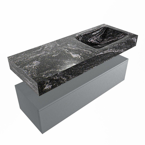 MONDIAZ ALAN - DLUX Ensemble de meuble de salle de bains - 120cm - meuble bas - Plata - 1 tiroir - lavabo suspendu - vasque à droite - 1 trou de robinet - Lava SW808648