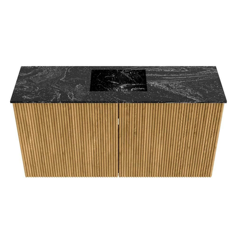 Mondiaz JOYA-DLUX Meuble de toilette 80cm - couleur Chêne - Vasque FAYE position Milieu 1 trou de robinet couleur Lava. SW1422084