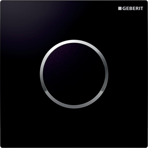 Geberit Type10 urinioir bedieningsplaat - 230V- ronde knop - zwart glans chroom 0701962