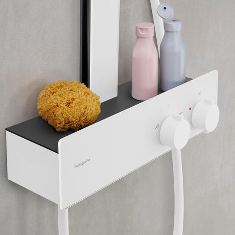 Hansgrohe RainFinity ensemble de douche pluie apparent – thermostatique – douche de tête Ø 36 cm – douchette 2 jets – blanc mat SW918188