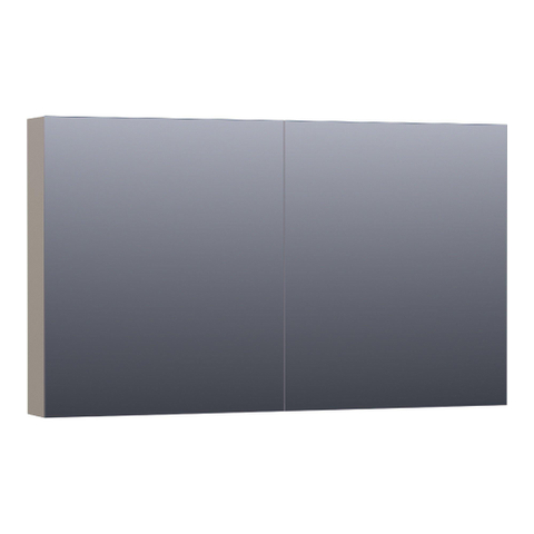 Saniclass Plain Spiegelkast - 120x70x15cm - 2 links/rechtsdraaiende spiegeldeuren - MDF - mat taupe SW393072