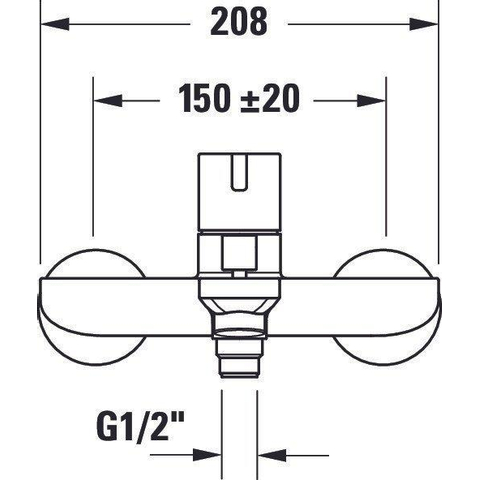 Duravit D-neo 1 greeps badmengkraan - opbouw - 208x136x116.5mm - hoogglans chroom SW640390