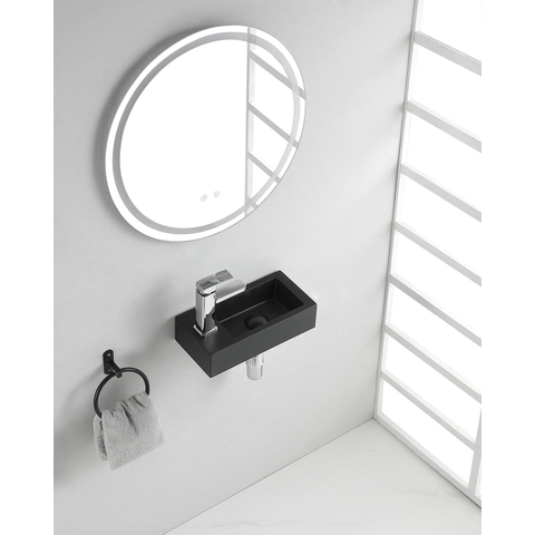 Wiesbaden Rhea S mini fontein links 36,5 x 18 x 9 cm quartz OUT13582