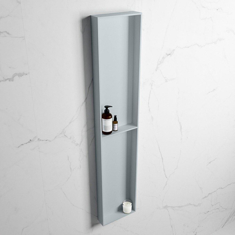 Mondiaz Easy nis 29.5x89.5x8cm voor Inbouw/opbouw 2 open vakken Solid surface Clay/Clay SW643801