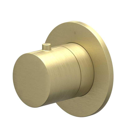 IVY Bond Partie apparente - pour robinet de douche - à passage direct - robinet d'arrêt - symmetry - rosace ronde - Or brossé mat PVD SW1031101