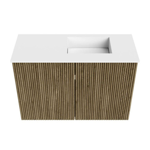 Mondiaz JOYA 60cm toiletmeubel - kleur Dusk - Wastafel FAYE positie Rechts 1 kraangat kleur Talc. SW1421598