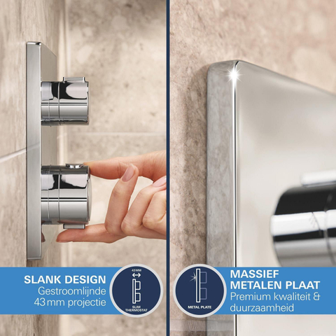 Grohe QuickFix Precision Thermostat Perfect Inbouw Douchesysteem - Vitalio Rain Mono 310 Cube hoofddouche - chroom SW1120181