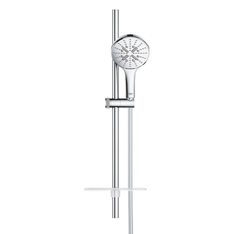 Grohe Rainshower SmartActive 130 Glijstangset - 60cm - ronde handdouche - 3 straalsoorten - gladde doucheslang - met zeepschaal - chroom SW472427