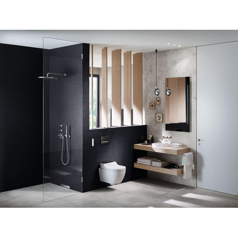 Geberit AquaClean Tuma Comfort Douchewc - spoelrandloos - wand - afdekplaatje gev. RVS - rimfree - glans wit SW87552