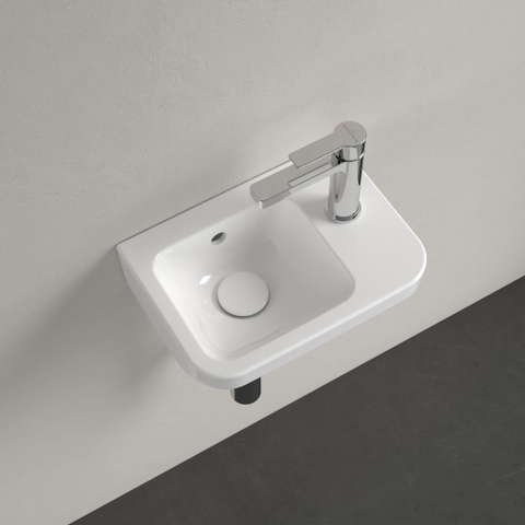 Villeroy & Boch Architectura fontein - 36x26cm - 1 kraangat rechts - met overloop ceramic - White Alpine (glans wit) SW68793
