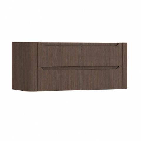 H&R Badmeubelen Juice Wastafelonderkast - 120x45x50cm - afgeronde hoeken - 4 lades - geïntegreerde greep - coffee SW1489992