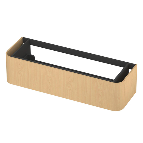 INK Concept R Wastafelonderkast - 140x45x35cm - 1 lade - opliggende grepen - afgeronde hoeken - MDF - light veneer SW1405509