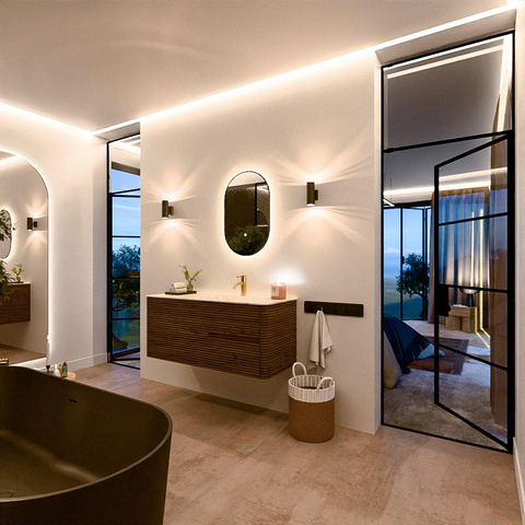 Mondiaz CIRO-DLUX Ensemble de meubles de salle de bains - 120x45x50cm - Plan-vasque solid surface Ostra - 1 vasque à droite - 1 trou de robinet - 2 tiroirs - Dusk SW1532916