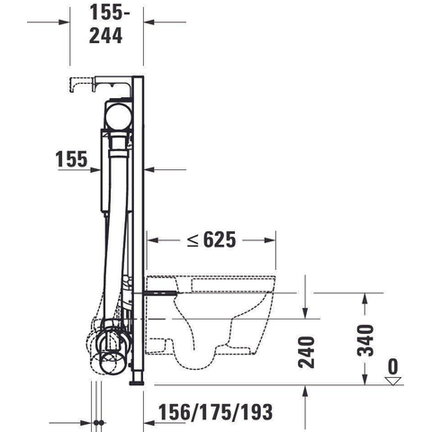 Duravit Durasystem Inbouwreservoir - voor Sensowash - 115x50cm - met geurafzuiging - met hygiënespoeling - wit SW705715