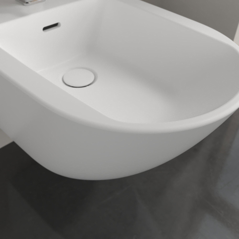 Villeroy & Boch Subway 3.0 wandbidet - 56x37.5x27cm - met overloop CeramicPlus - Stone White (mat wit) SW696272