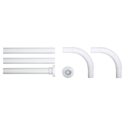 Sealskin Seallux Tringle de rideau de douche Set combinée. Ø 28 mm Aluminium Blanc pour 90x90, 90x90x90 ou 80x170 cm CO276669010