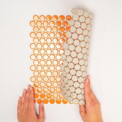 The Mosaic Factory Venice mozaïektegel - 29x32cm - 5.5mm - rond - glans orange SW62305