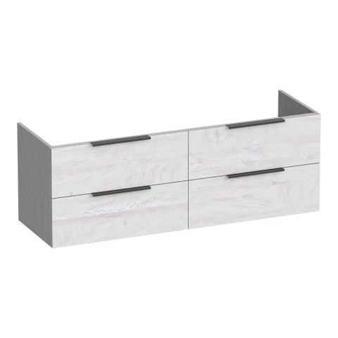 BRAUER Elevate meuble sous-lavabo 140 sans poignées rapportées 4 tiroirs à fermeture douce et 2 découpes pour siphon - Forest Seashell SW1200136
