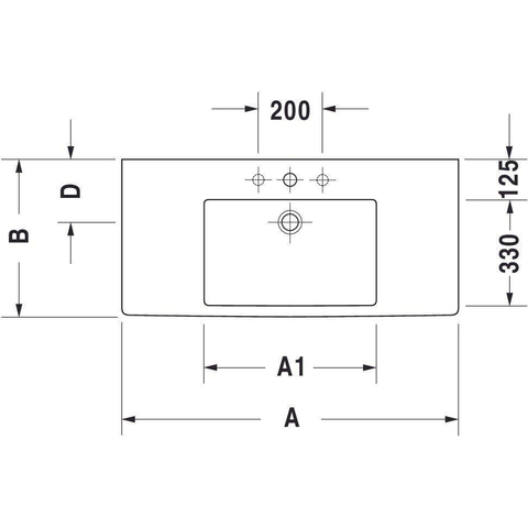Duravit Vero Meubelwastafel - met kraangat - met overloop - 125x49cm - met wondergliss - wit 0291358