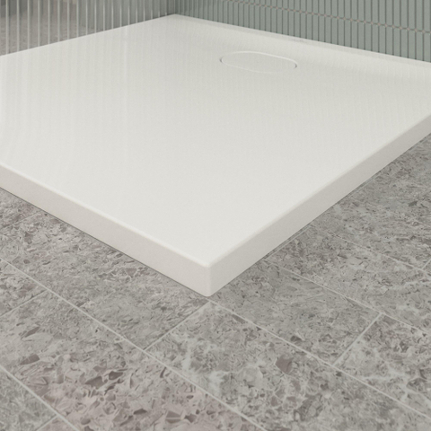 Villeroy & Boch Ecora douchebak - 90x90x3.5cm - afvoer korte zijde - white alpine (wit) SW1558984