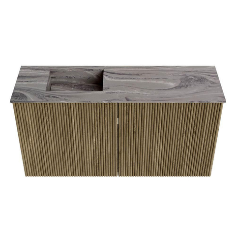 Mondiaz JOYA-DLUX 80cm toiletmeubel - kleur Dusk - Wastafel FAYE positie Links Zonder kraangat kleur Sombra. SW1426144