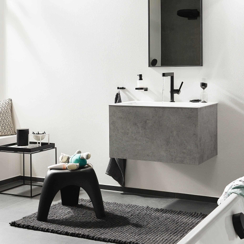 Hansgrohe Finoris 1 greeps wastafelkraan - 230 draaibare uitloop - met afvoerplug - mat zwart SW651024