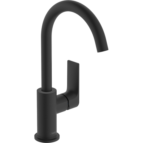 Hansgrohe Rebris e 1-gats wastafelkraan - 210 met draaibare uitloop - met waste - mat zwart SW796606
