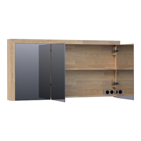 BRAUER Rise spiegelkast – 139x70x15 cm – zonder verlichting – Eiken grijs SW371849