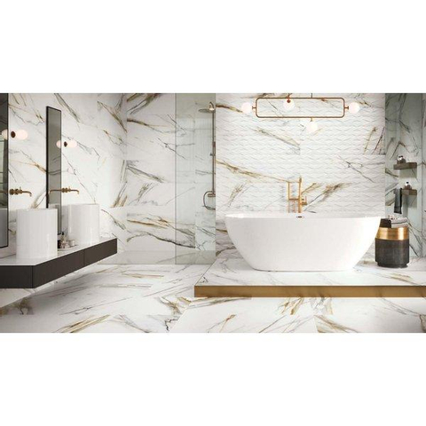 ÉCHANTILLON Ceralto Velario Polished Carrelage mural 32x100cm 9.7mm rectifié Blanc SW912188
