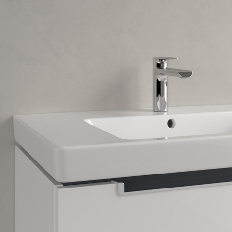 Villeroy & Boch Subway 2.0 wastafel - 80x47cm - 1 kraangat ongeslepen - met overloop - keramiek - White Alpine (glans wit) 1024064