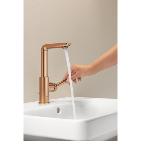 GROHE Lineare New wastafelkraan - l-size - met waste - geborsteld warm sunset (koper) SW1477592