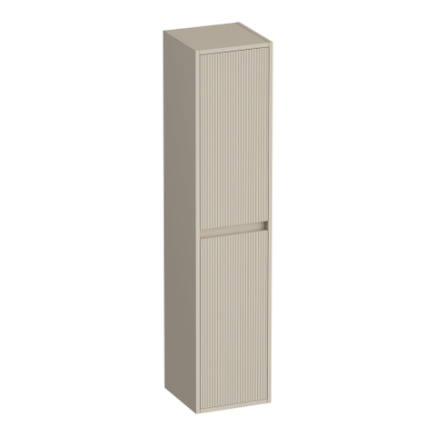 BRAUER Adore Wavy armoire haute - 160x35x35cm - 2 portes - ouvrant à gauche ou à droite - sans poignée - beige mat SW1198506