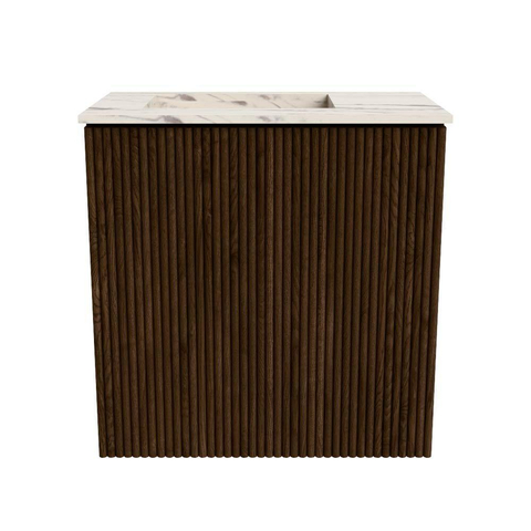 Mondiaz JOYA-DLUX Meuble de toilette 40cm - couleur Walnut - Vasque FAYE position Gauche 1 trou de robinet couleur Nata. SW1424469