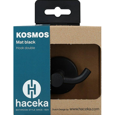 Haceka Kosmos crochet double pour serviette - noir mat SW653976