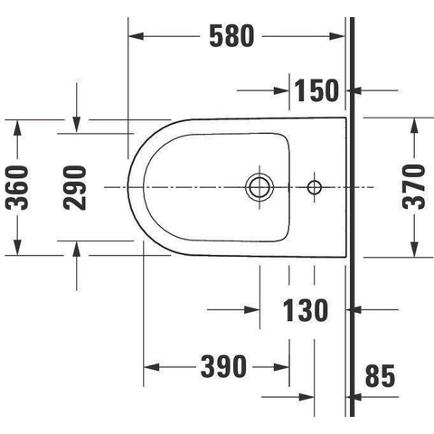 Duravit D-neo Staand bidet - 58x37x40cm - met overloop - wit SW640543