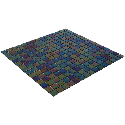 La Mosaic Factory Amsterdam carreau mosaïque - 32,2x32,2cm - carrelage mural et de sol - Carré - Verre Noir brillant SW62150
