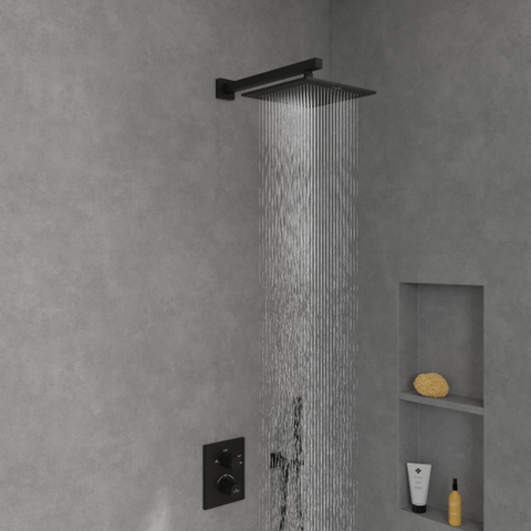 Villeroy & Boch Universal Showers regendouche - 25x25cm hoekig - mat zwart SW974356