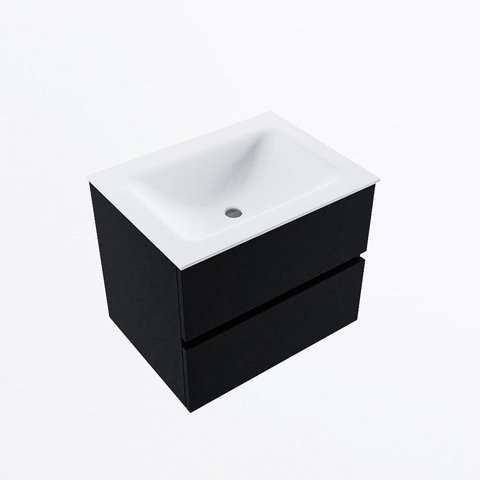 MONDIAZ VICA Meuble de salle de bains 60cm sous-meuble Urban 2 tiroirs. Lavabo CLOUD central sans trou de robinet, couleur Talc. SW1381810