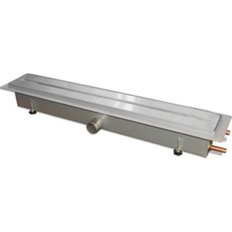 Aco WTW ShowerDrain caniveau de douche acier inoxydable avec bride de sol 800mm raccordement à gauche profondeur d'encastrement 120mm kiwa 2046527