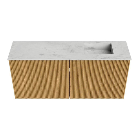 Mondiaz JOYA-DLUX 90cm toiletmeubel - kleur Oak - Wastafel FAYE positie Rechts 1 kraangat kleur Opalo. SW1422128