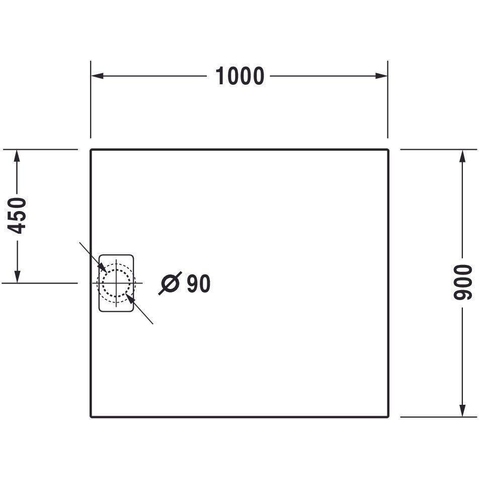 Duravit Stonetto Kunststof douchebak (Solid Surface) rechthoekig - 100x90x5cm - wit SW85967
