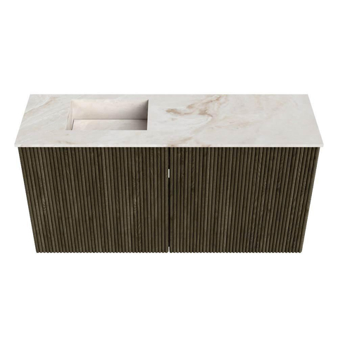 Mondiaz JOYA-DLUX Meuble de toilette 80cm - couleur Shadow - Vasque FAYE position Gauche 1 trou de robinet couleur Frappe. SW1422669