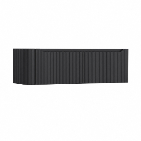 H&R Badmeubelen Juice Wastafelonderkast - 140x45x40cm - linkerhoek afgerond - 3D-front - 2 lades - geïntegreerde greep - dark blue SW1260192