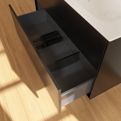 Villeroy & Boch finion wastafelonderkast - 99.6x59.1cm - 2 lades - mat zwart SW479515