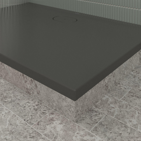 Villeroy & Boch Ecora douchebak - 120x80x3.5cm - afvoer lange zijde - anthracite (antraciet) SW1558972