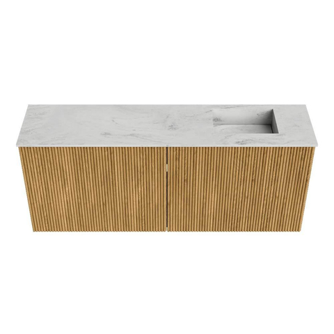 Mondiaz JOYA-DLUX 100cm toiletmeubel - kleur Oak - Wastafel FAYE positie Rechts 1 kraangat kleur Opalo. SW1422129