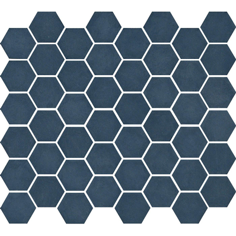 The Mosaic Factory Valencia Carrelage mosaïque hexagonal 27.8x32.5cm pour mur et sol et pour l'intérieur et l'extérieur résistant au gel Bleu mat SW374597