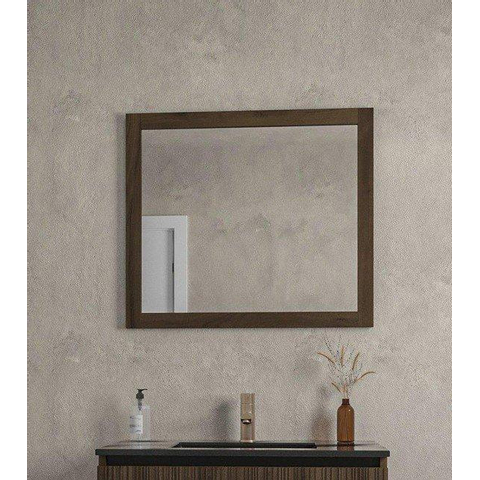 Saniclass Holz Base spiegel – 80x70 cm – Donker eiken mat SW773968